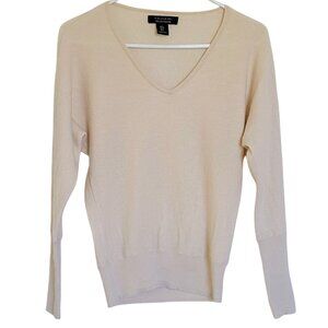 Tahari Cashmere Sweater Womens S Cream 100% Cashmere Autumn Cozy Winter Classic